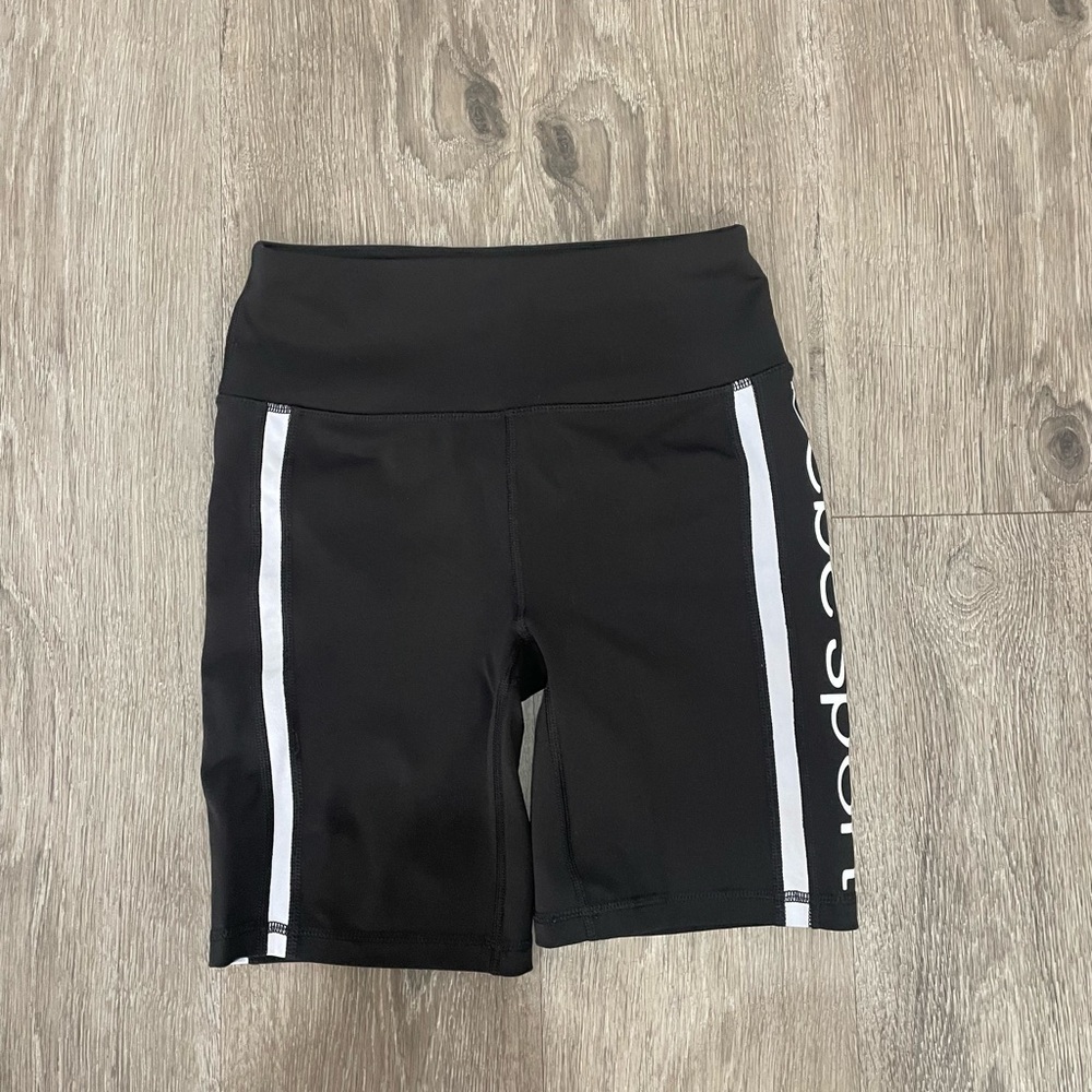 BEBE Black and White Women's Bike Shorts